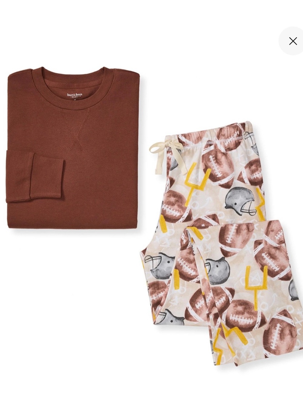 Burt’s Bees Football Print Organic Pajama Set